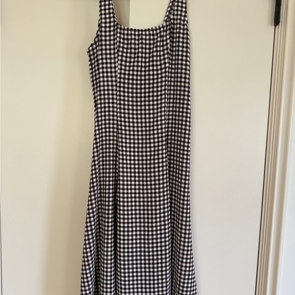 Zara Gingham Midi Dress, checkered brown & white - Picture 4 of 6